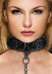 Luxury Collar with Leash - Black w sklepie internetowym Sekrecik