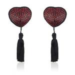 Bielizna-Heart shine nipples tassels (rosso) w sklepie internetowym Sekrecik