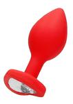Diamond Heart Butt Plug - Regular - Red w sklepie internetowym Sekrecik