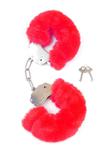 Kajdanki Fetish B - Series- Furry Cuffs Red w sklepie internetowym Sekrecik