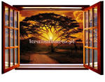 Fototapeta na flizelinie 822VEZ4 Afryka o zachodzie słońca widok przez otwarte okno w sklepie internetowym KrainaBarw.pl