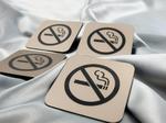 Zakaz palenia papierosów - kolor metalic late - tabliczka 80x80mm w sklepie internetowym Grawernia.pl