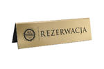 Rezerwacja - stojaki na stoliki 195x55mm GOLD - REZ003 w sklepie internetowym Grawernia.pl