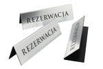 Rezerwacja - stojaki na stoliki 195x55mm SILVER - REZ004 w sklepie internetowym Grawernia.pl