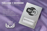 Tabliczka z okienkiem - WiFi - dowolne logo, piktogram - wym. 110x80mm w sklepie internetowym Grawernia.pl