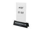 Rezerwacja - stojak na karteczkę - wym. 140x35mm - czarny akryl - REZ010 w sklepie internetowym Grawernia.pl