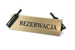 Rezerwacja - stojak na stolik - wym. 200x60mm - laminat grawerski z czarną plexi - REZ011 w sklepie internetowym Grawernia.pl