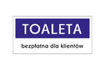 Tabliczka toaleta dla klientów - wym. 210x100mm - PVC - druk UV - TAB172 w sklepie internetowym Grawernia.pl