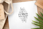 Stempel Ex Libris do odbijania w tuszu - Kwiaty - wymiary gryfu 30x50mm - EX029 w sklepie internetowym Grawernia.pl