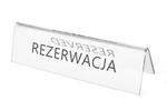 Rezerwacja - stojak na stoliki - wym. 195x55mm - plexi bezbarwna - REZ012 w sklepie internetowym Grawernia.pl