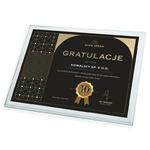 Dyplom szklany - List Gratulacyjny - poziomy - kolorowy druk UV - DUV069 w sklepie internetowym Grawernia.pl