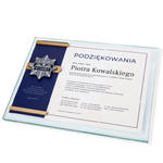 Dyplom szklany - Podziękowanie za pracę w Policji - poziomy - kolorowy druk UV - DUV074 w sklepie internetowym Grawernia.pl