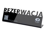 Rezerwacja - stojak na stoliki - wym. 197x63mm - plexi czarna błysk - REZ016 w sklepie internetowym Grawernia.pl