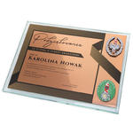 Dyplom szklany - Podziękowanie za służbę w Straży Granicznej - poziomy - kolorowy druk UV - DUV077 w sklepie internetowym Grawernia.pl