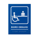 Biuro obsługi - tabliczka z pismem Braille - wym. 140x190mm - PCW twarde - TAB480 w sklepie internetowym Grawernia.pl