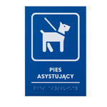 Pies asystujący - tabliczka z pismem Braille - wym. 140x205mm - PCW twarde - TAB481 w sklepie internetowym Grawernia.pl