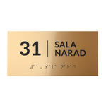 Tabliczka z pismem Braille'a - akryl złoty - wym. 200x100mm - TAB493 w sklepie internetowym Grawernia.pl