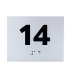 Tabliczka z wypukłą numeracją i pismem Braille'a - laminat srebrny - wym. 100x80mm - TAB507 w sklepie internetowym Grawernia.pl