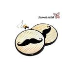 Mustache,retro kolczyki decoupage w sklepie internetowym Artillo