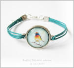 Bransoletka - Colourful Bird - turkusowa w sklepie internetowym Artillo