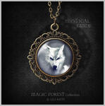 Medalion, naszyjnik - Biały wilk - brąz w sklepie internetowym Artillo