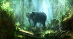 Obraz Słoń, Dżungla - płótno - malowany w sklepie internetowym Artillo