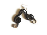 Kolczyki Klucze violinowe, czarno-srebrne w sklepie internetowym Artillo