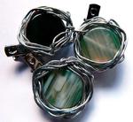 Broszka z zielonym agatem, wire wrapping w sklepie internetowym Artillo