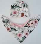 Czapka dwuwarstwowa z chustką, komplet przejściowy "Wild blossom" w sklepie internetowym Artillo