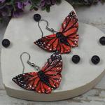 Czerwono czarne kolczyki motyle w sklepie internetowym Artillo