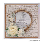 Kartka ślubna wianek z różami - złote napisy w sklepie internetowym Artillo
