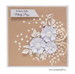 Kartka ślubna białe kwiaty na beżowym tle w sklepie internetowym Artillo