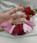 Kolczyki kwiaty bordowe różowe peonie bordowe w sklepie internetowym Artillo