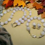 Komplet biżuterii z mistycznego białego jadeitu w sklepie internetowym Artillo