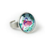 Pink bird pierścionek z ilustracją w sklepie internetowym Artillo