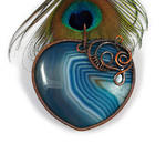 Agat, miedziany amulet z agatem niebieskim w sklepie internetowym Artillo