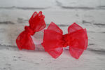Czerwona kokardka do włosów gumka - frotka Agnieszka szyfonowa w sklepie internetowym Artillo