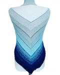 Kremowo niebieska chusta mech ombre handmade w sklepie internetowym Artillo
