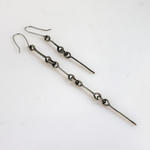 Łańcuch - asymetryczne srebrne kolczyki lub klipsy (2206-06). w sklepie internetowym Artillo