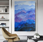 duży obraz olejny do salonu góry mgliste bieszczady w sklepie internetowym Artillo
