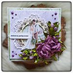 Kartka ślubna na ślub w pudełku fiolet w sklepie internetowym Artillo