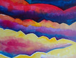 duży obraz do salonu abstrakcja góry mgliste w sklepie internetowym Artillo