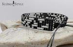 Bransoletka handmade koraliki czarny srebrny w sklepie internetowym Artillo