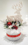 Stroik dekoracja Boże Narodzenie Renifer srebrno-czerwony w sklepie internetowym Artillo
