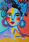 obraz na prezent portret hiszpanki frida pop art w sklepie internetowym Artillo