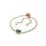 Bransoletka złocona ze stali szlachetnej z zielonym kryształem w sklepie internetowym Artillo