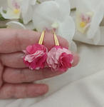 Małe kolczyki fuksja różowe pudrowe ombre w sklepie internetowym Artillo