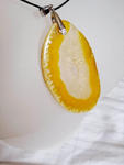 Naturalny żółty agat z kryształem, duży wisior w sklepie internetowym Artillo