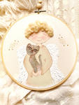 anioł z kotem obrazek na pamiątkę dla dziecka w sklepie internetowym Artillo