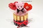 Walentynki Różowy Miś z czekoladkami Merci i sercami w sklepie internetowym Artillo